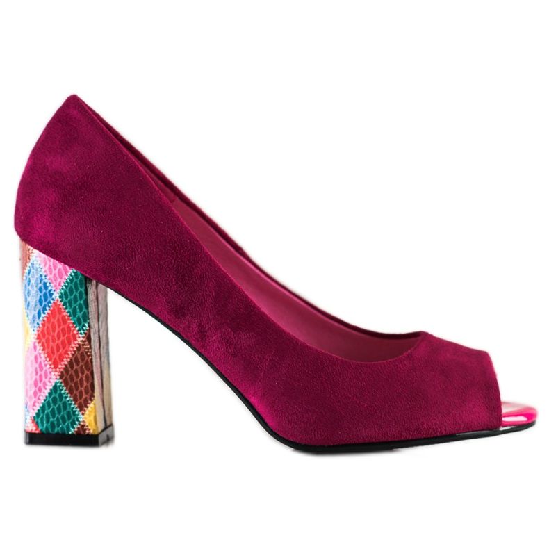 Sergio Leone Pumps mit gemustertem Absatz rosa