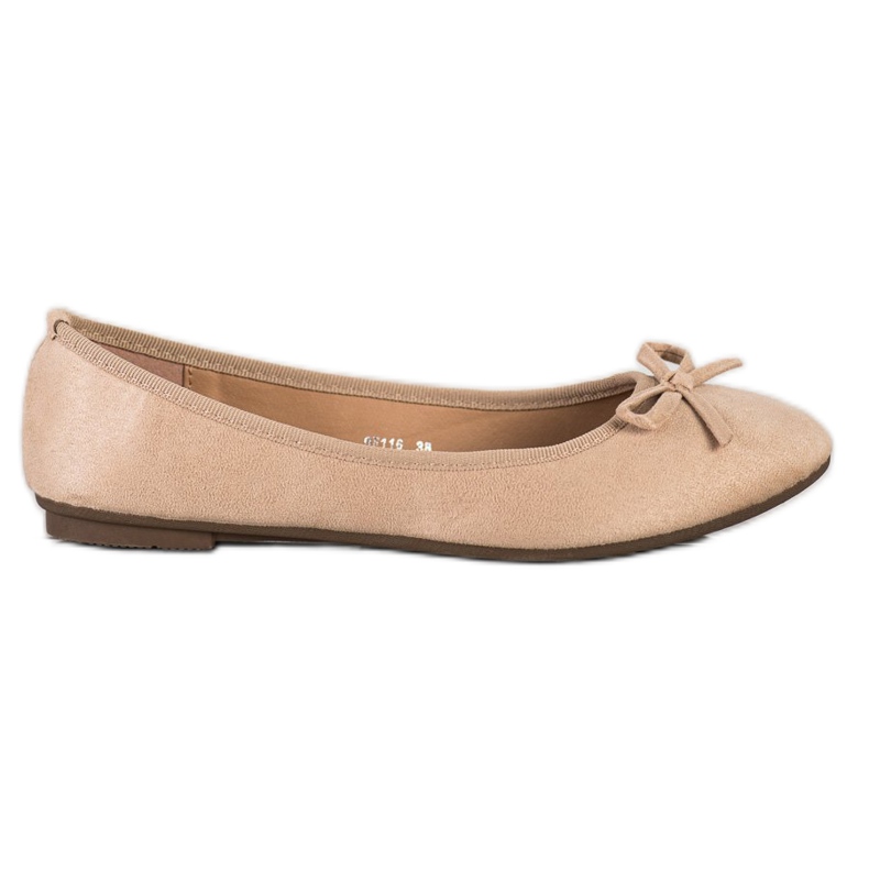 Clowse Klassische Ballerina aus Wildleder beige