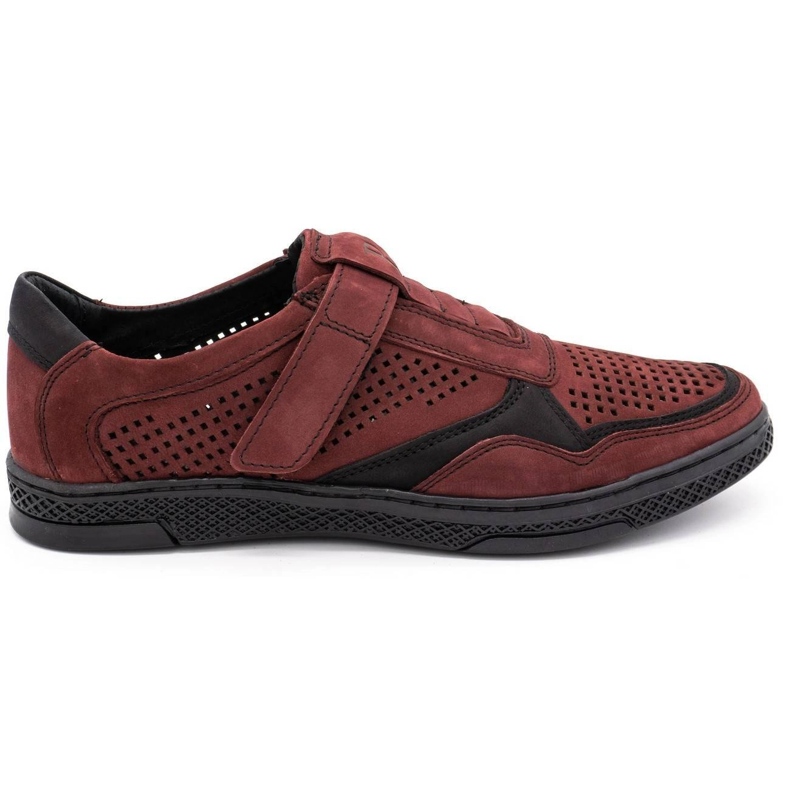 Polbut Herren Freizeitschuhe aus Leder 2102L bordeaux rot