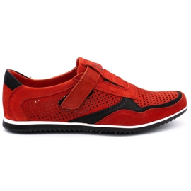 Polbut Herren Freizeitschuhe aus Leder 2102 / 2L rot