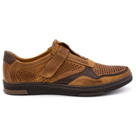 Polbut Herren Freizeitschuhe aus Leder 2102L camel braun