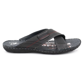 Kampol Herren Lederpantoffeln 200 / P / 3 schwarz