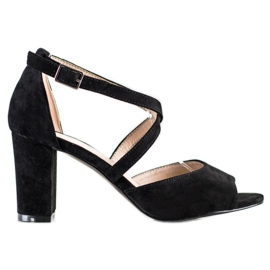 VINCEZA Wildledersandalen schwarz