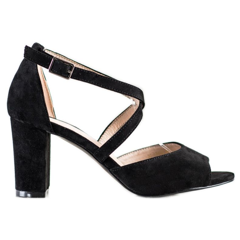 VINCEZA Wildledersandalen schwarz