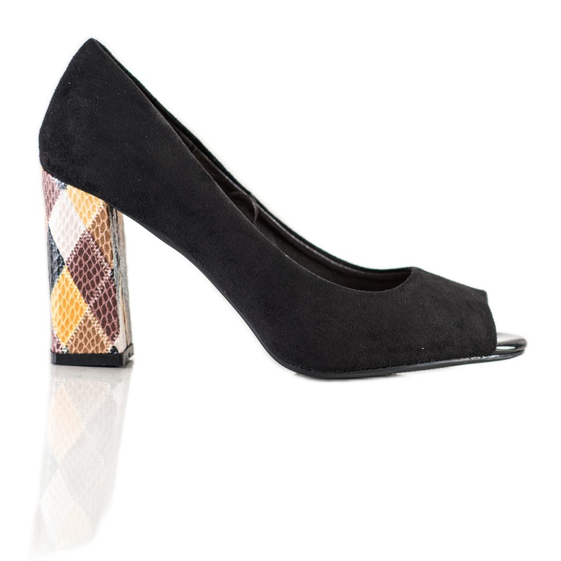 Sergio Leone Pumps mit gemustertem Absatz schwarz