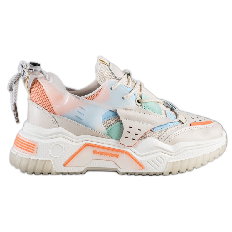 SHELOVET Bunte Mode-Turnschuhe beige mehrfarbig