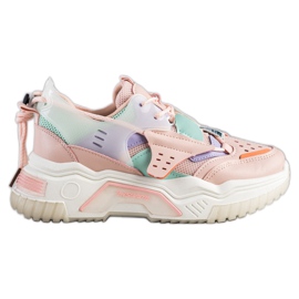 SHELOVET Bunte Mode-Turnschuhe rosa mehrfarbig