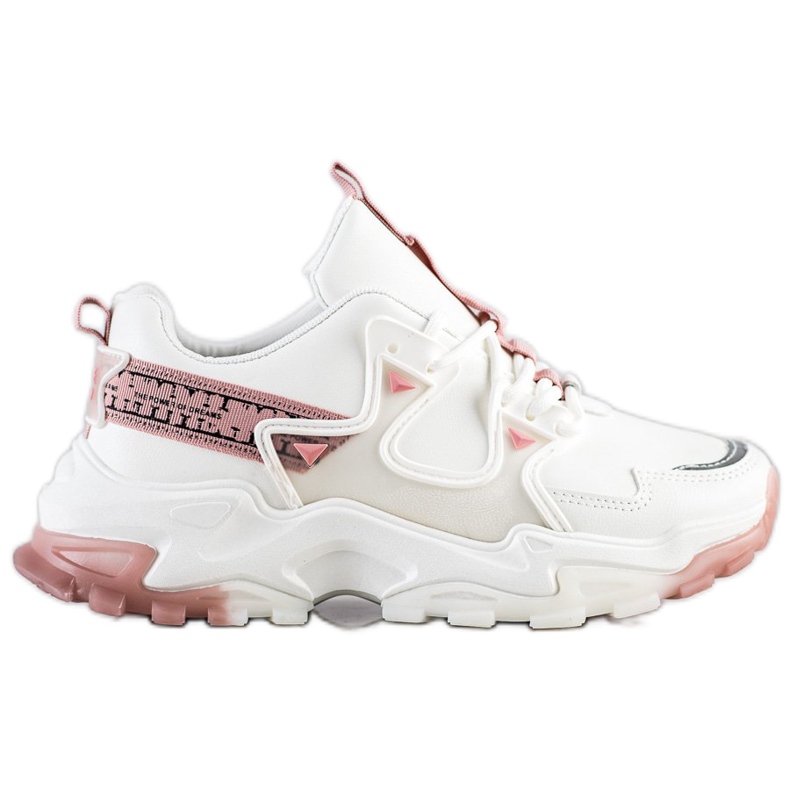 SHELOVET Sneakers mit rosa Einsätzen weiß