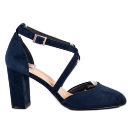 Pumps mit Schnalle Sergio Leone marineblau