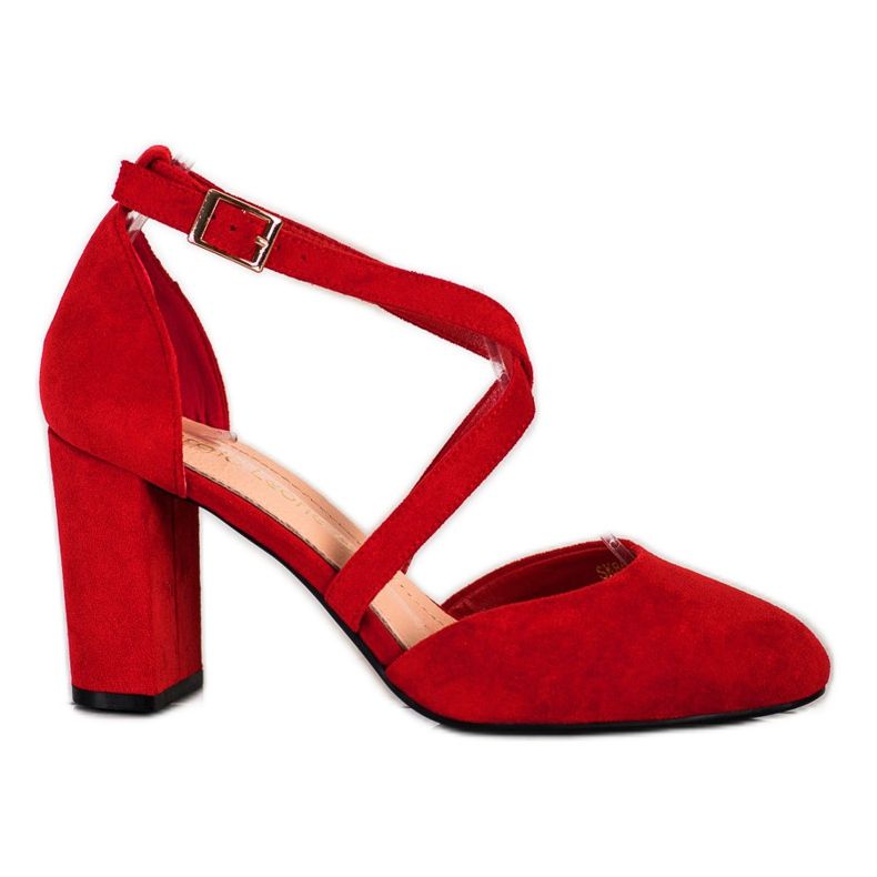 Pumps mit Schnalle Sergio Leone rot