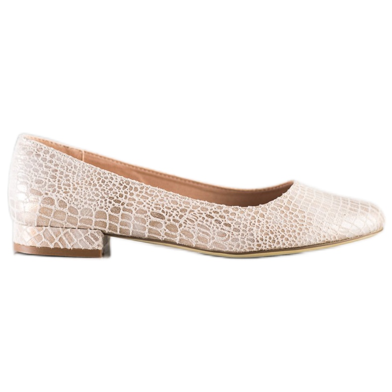 Sergio Leone Pumps mit Schlangenmuster beige
