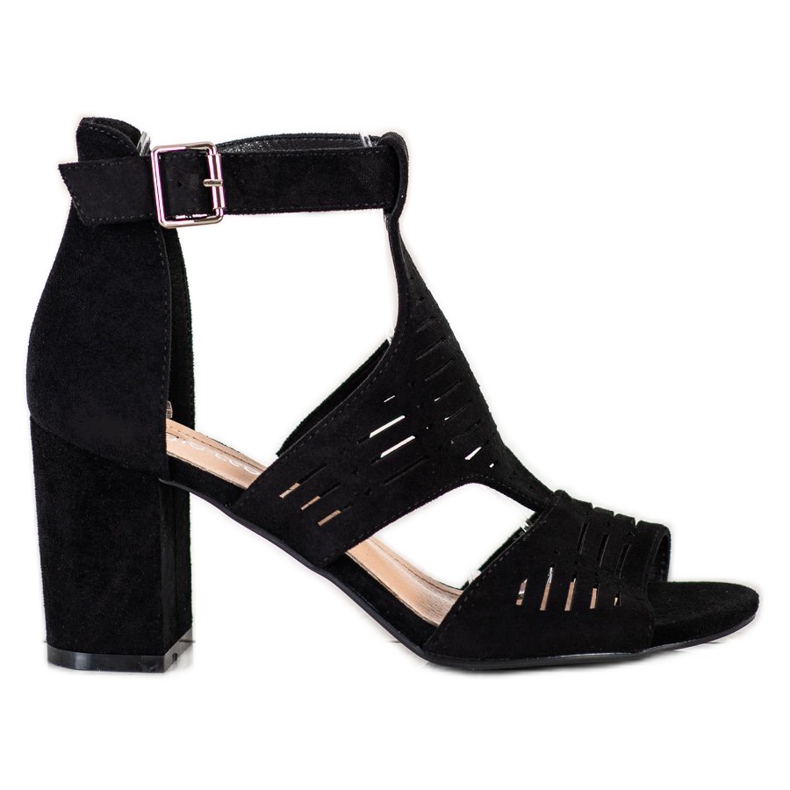 Sergio Leones durchbrochene Sandalen schwarz