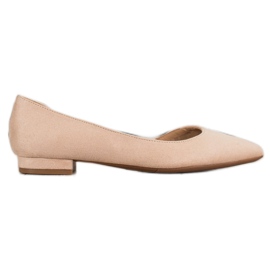 Lovery Ballerinas aus Wildleder mit Cut-Out beige