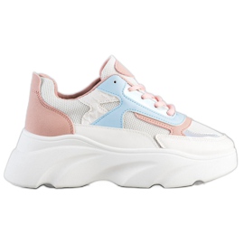 SHELOVET Bunte Sneaker auf der Plattform weiß mehrfarbig