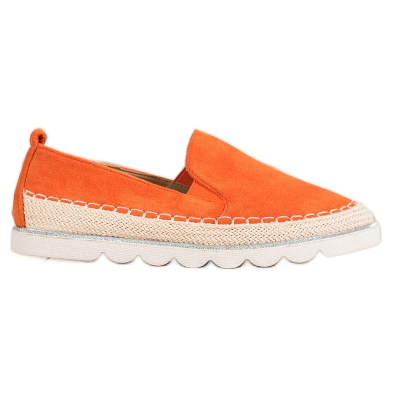 SHELOVET Wildleder Slipons für den Frühling orange