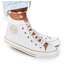Hohe Sneakers für Damen Big Star HH274450 Weiß beige