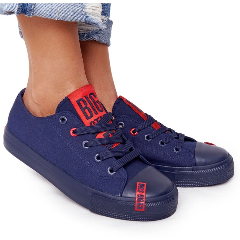 Damen Sneaker Big Star HH274676 Marineblau rot navy blau