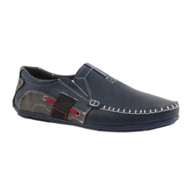 Mario Pala Herren Slipper 834 marineblau rot grau