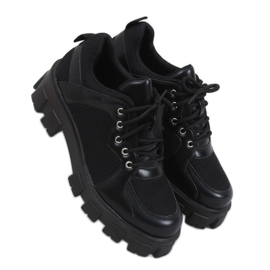 Schwarze Mokassins auf hohen Sohlen NC1129 Black