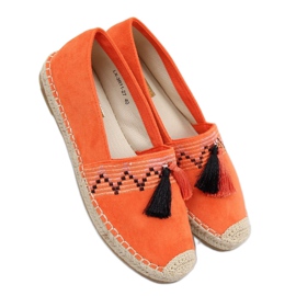 Espadrilles mit Fransen in Orange LX-3R11 Orange