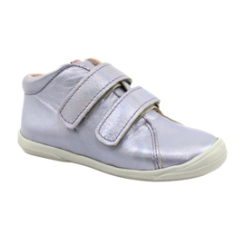 Lederklettschuhe von Mädchen 1264 Holographischer Mazurek lila
