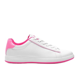 Neon Fuxia Carol weiße Sneaker für Damen