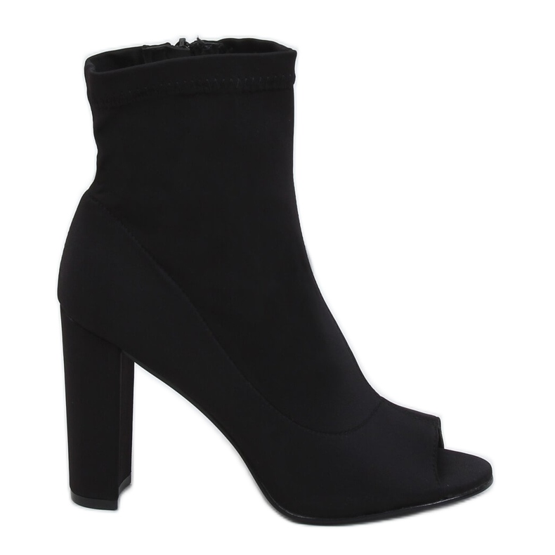 Schwarze Stiefel mit offener Zehenpartie NS031P Schwarz