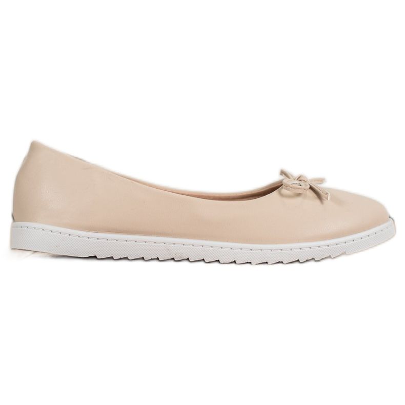 Diamantique Modische Ballerinas mit Öko-Leder beige