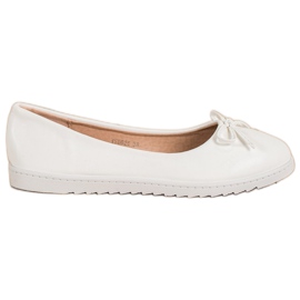 Diamantique Modische Ballerinas mit Öko-Leder weiß