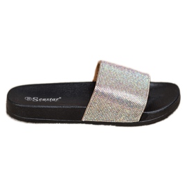 Seastar Hausschuhe mit Kristallen schwarz silber-