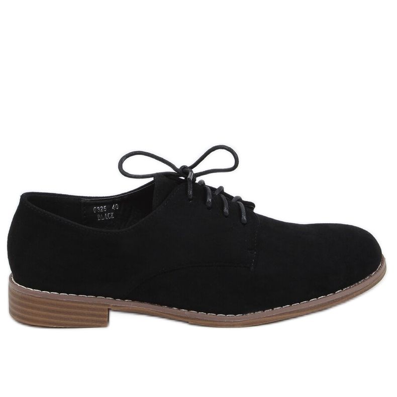 Schwarze Loafer mit Schnürung G325 Schwarz