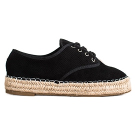 SHELOVET Espadrilles aus Wildleder schwarz