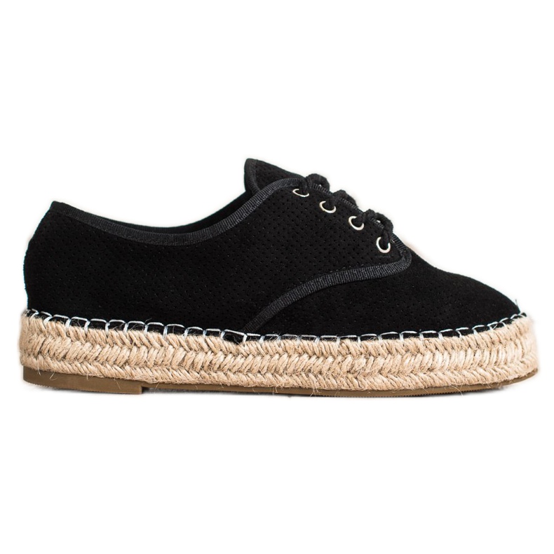 SHELOVET Espadrilles aus Wildleder schwarz