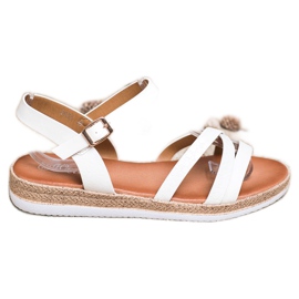 Weide Bequeme weiße Sandalen