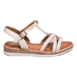 Weide Bequeme beige Sandalen