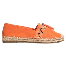 Best Shoes Modische Espadrilles mit Ornamenten orange
