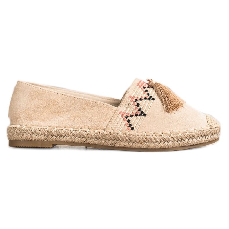 Best Shoes Modische Espadrilles mit Ornamenten beige