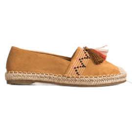 Best Shoes Modische Espadrilles mit Ornamenten braun