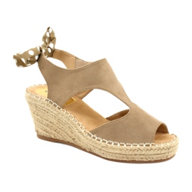 Damen Sandalen mit Keilabsatz Taupe Monroe beige