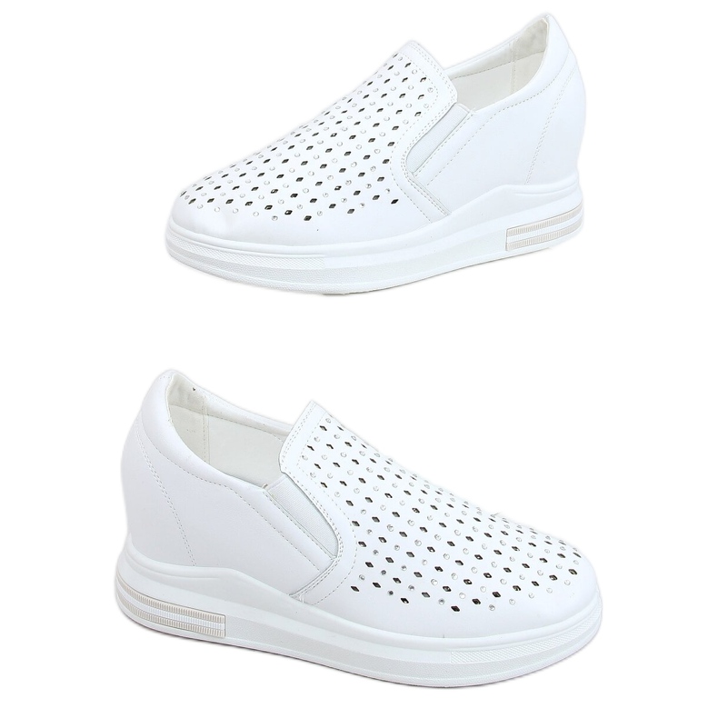 Sneakers Slip on Keilabsatz weiß HY-251 Weiß