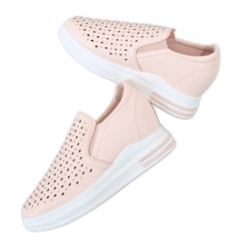 Pink Sneakers Slip on Keilabsatz HY-251 Pink rosa