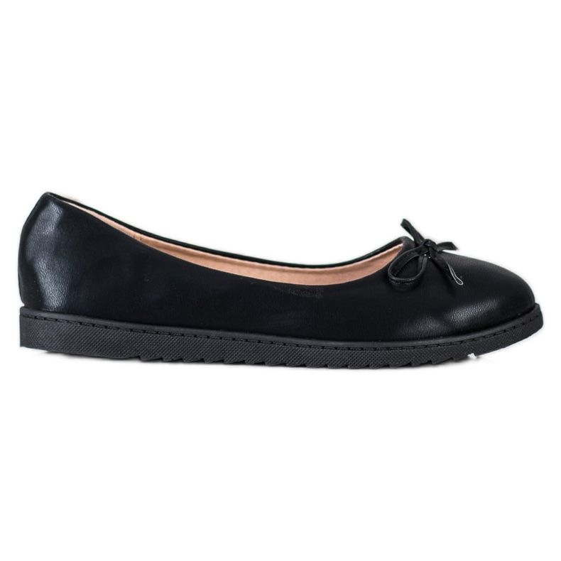 Diamantique Modische Ballerinas mit Öko-Leder schwarz