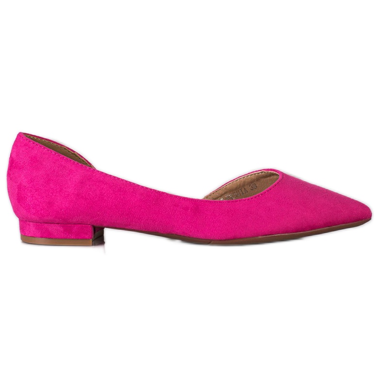 Lovery Ballerinas aus Wildleder mit Cut-Out rosa