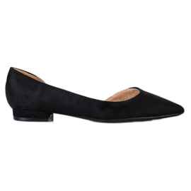Lovery Ballerinas aus Wildleder mit Cut-Out schwarz