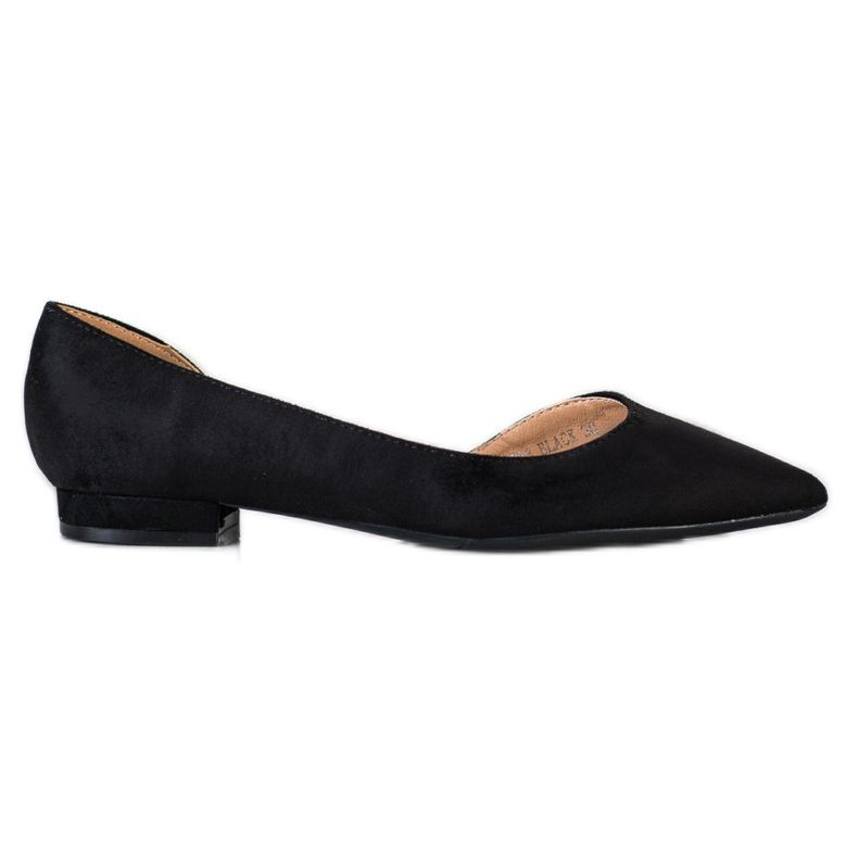Lovery Ballerinas aus Wildleder mit Cut-Out schwarz