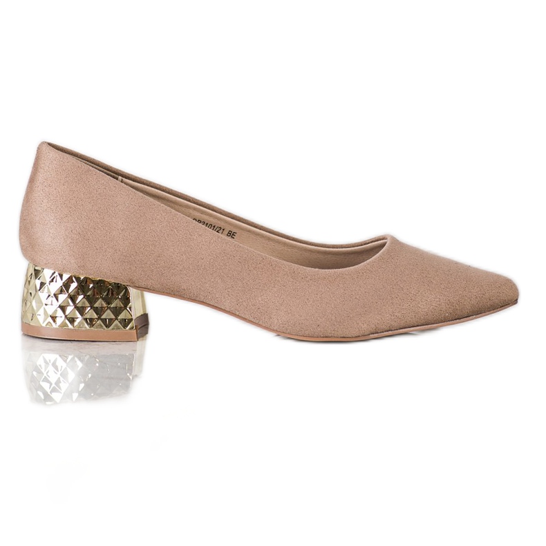 Filippo Beige Pumps mit goldenem Absatz