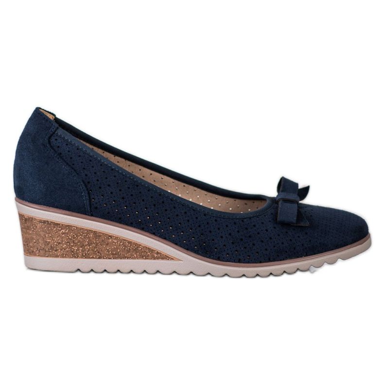 Vinceza Durchbrochene Keilpumpen navy blau