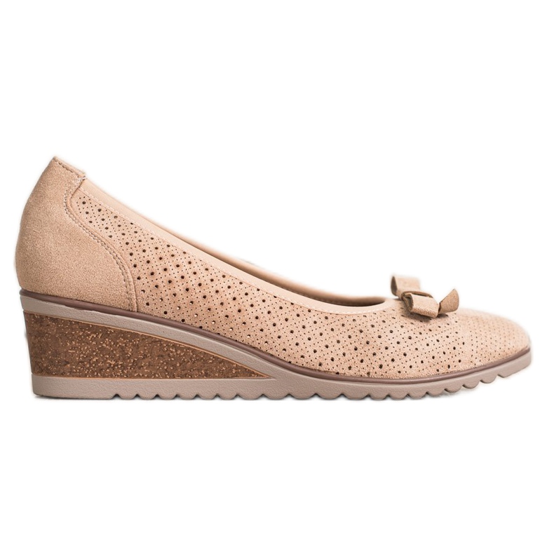 Vinceza Durchbrochene Keilpumpen beige