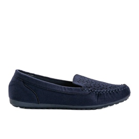 Marineblaue Loafer mit durchbrochener Spitze Frida