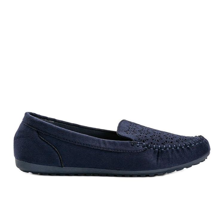 Marineblaue Loafer mit durchbrochener Spitze Frida navy blau